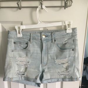 American Eagle light wash jean shorts